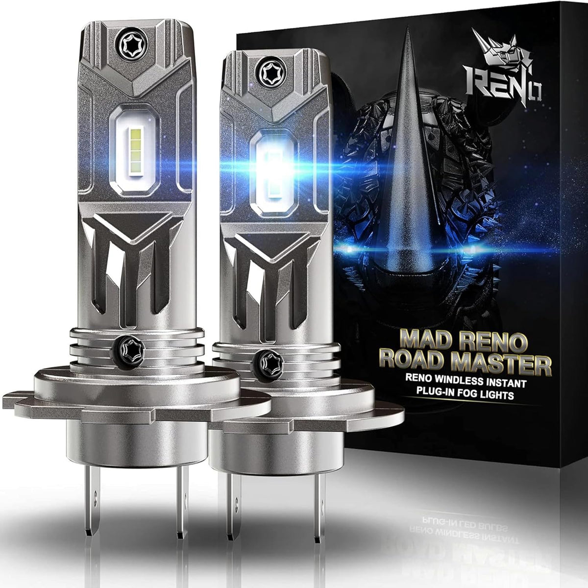 RENO H7 Bulb, H7 Fog Lights Bulbs Fanless In Line Fog Bulb Plug and Play, Pack of 2