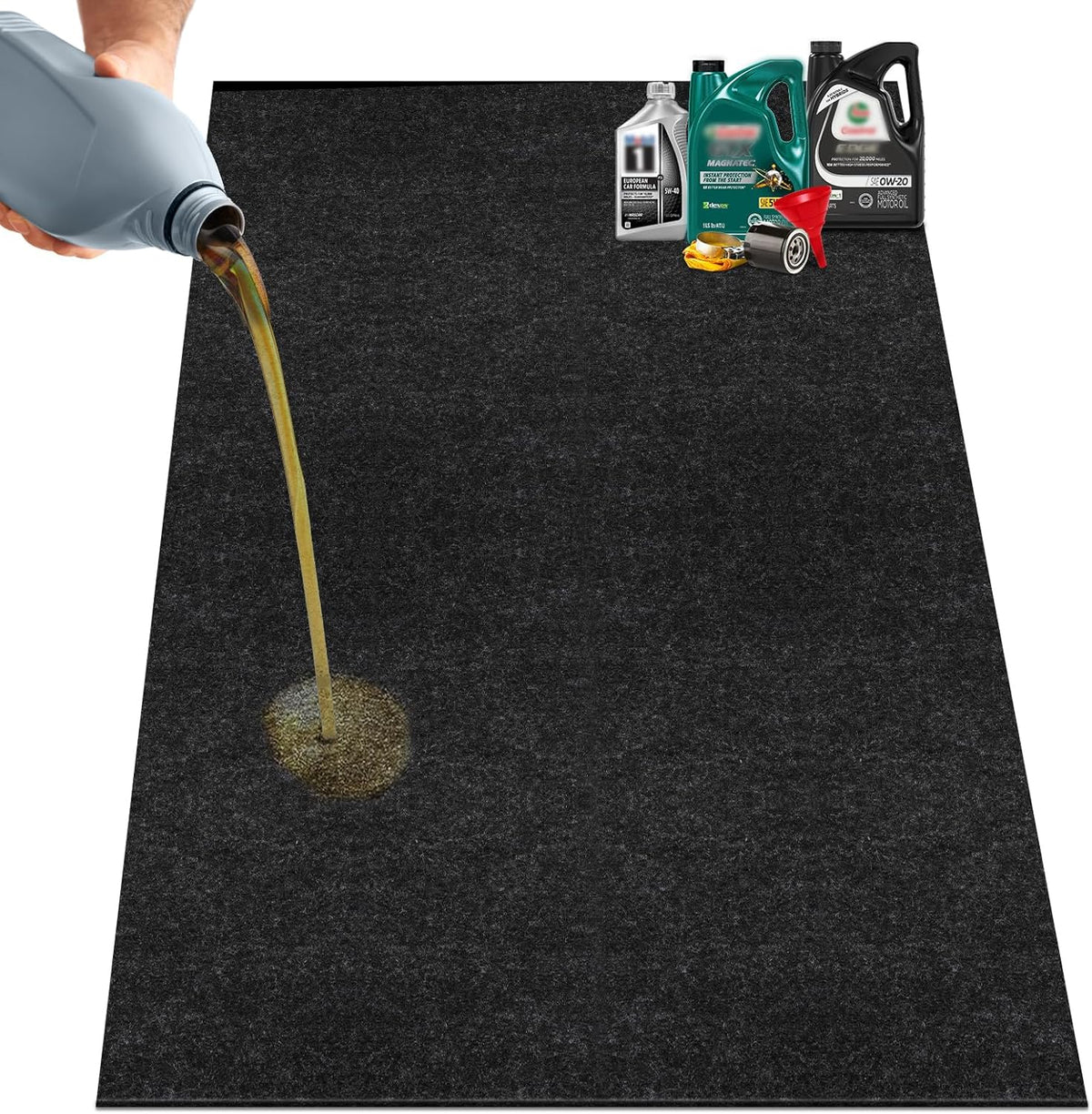 29" x 36" Oil Drip Mat for Garage Driveway, Reusable Rubber Floor Oil Spill Leak Absorbent Pads for Motorcycle Car Oil Leak Stain Resistant (1pcs)