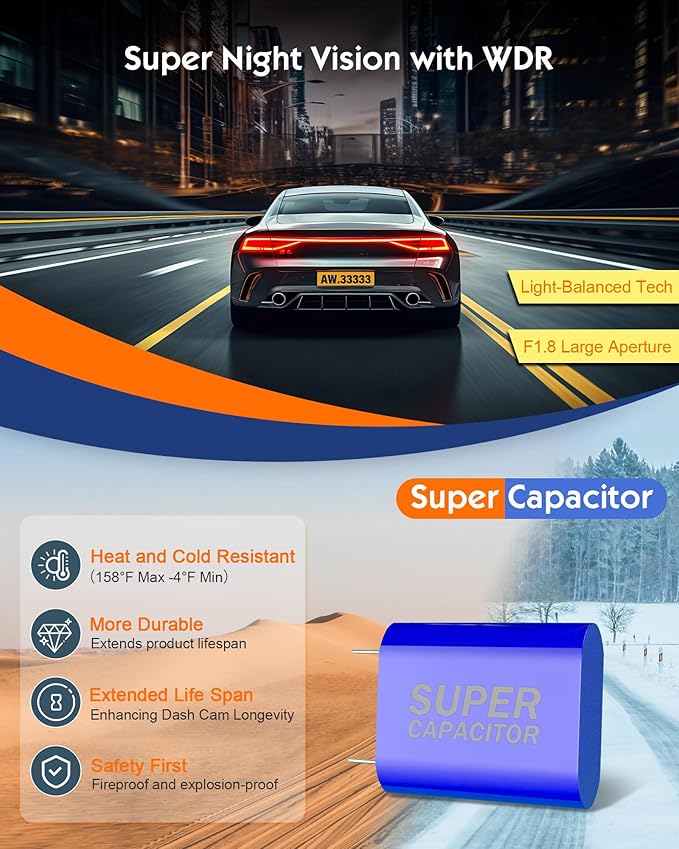 Sarmert C1 5K Dash Cam Front - Built-in GPS and 5G WiFi, Sony STARVIS Sensor, HDR Night Vision Car Camera, 5K/4K/2.5K UHD Dash Camera for Cars, Loop Recording, WDR, G-Sensor, 24H Parking Mode