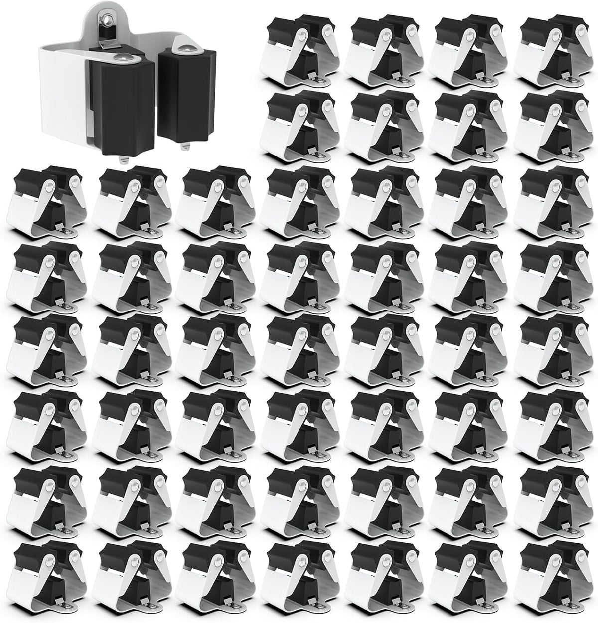 3-H Broom Hanger,Mop Holder Wall Mount 50 Pack, Broom Holder Wall Mount for Hanging and Organizing Shovel,Rake,Brush,Yard Tools in Kitchen,Laundry Room,Bathroom,House(Black)