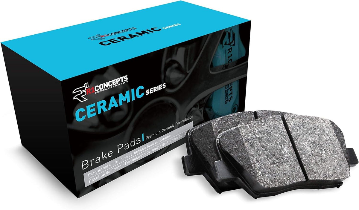 R1 Concepts Front R1 Concepts Ceramic Series Brake Pad With Rubber Steel Rubber Shims