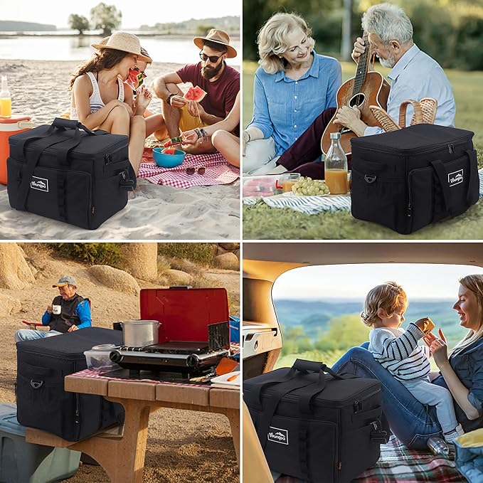 Cooler Bag 48-Can Insulated Leakproof Soft Cooler Large Collapsible Portable Travel Cooler Bags 32L for Picnic, Waterproof Soft Ice Chest for Camping, Beach, Fishing, Outdoor - 32 Quart
