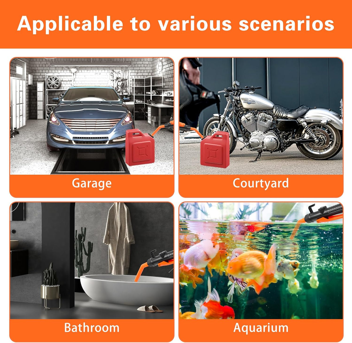 Portable Power Battery Pump, Battery Powered Siphon Fuel Transfer Pump, Universal Fit for Gasoline, Car, Portable Fuel Transfer Pump,Mechanical Fuel Pump