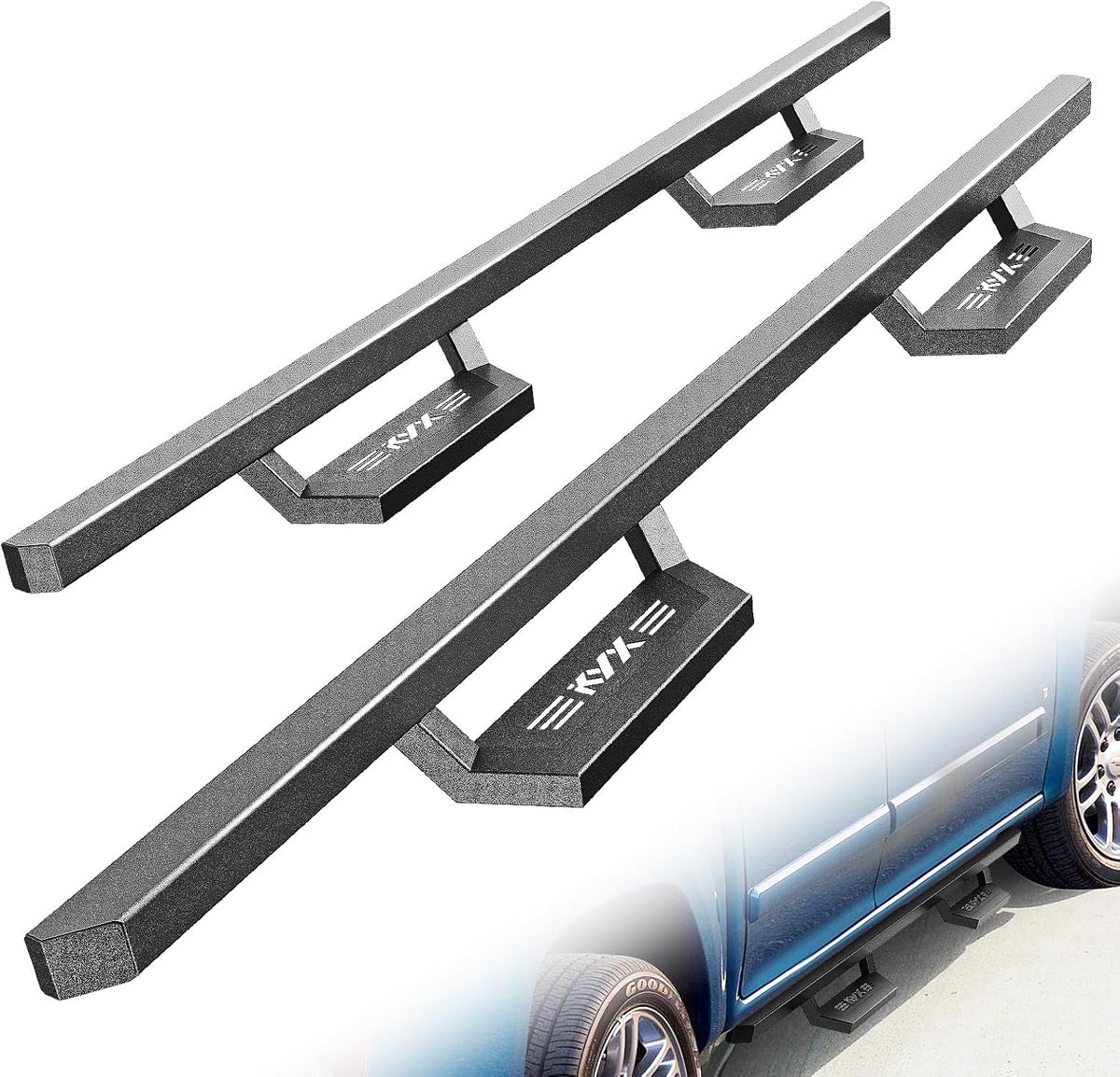 KYX Running Boards & Steps Nerf Bars Fit for 2015-2025 Chevy Colorado/Canyon Crew Cab, 5 inch Car Door Side Steps Nerf Bars Truck Boards Step Rails