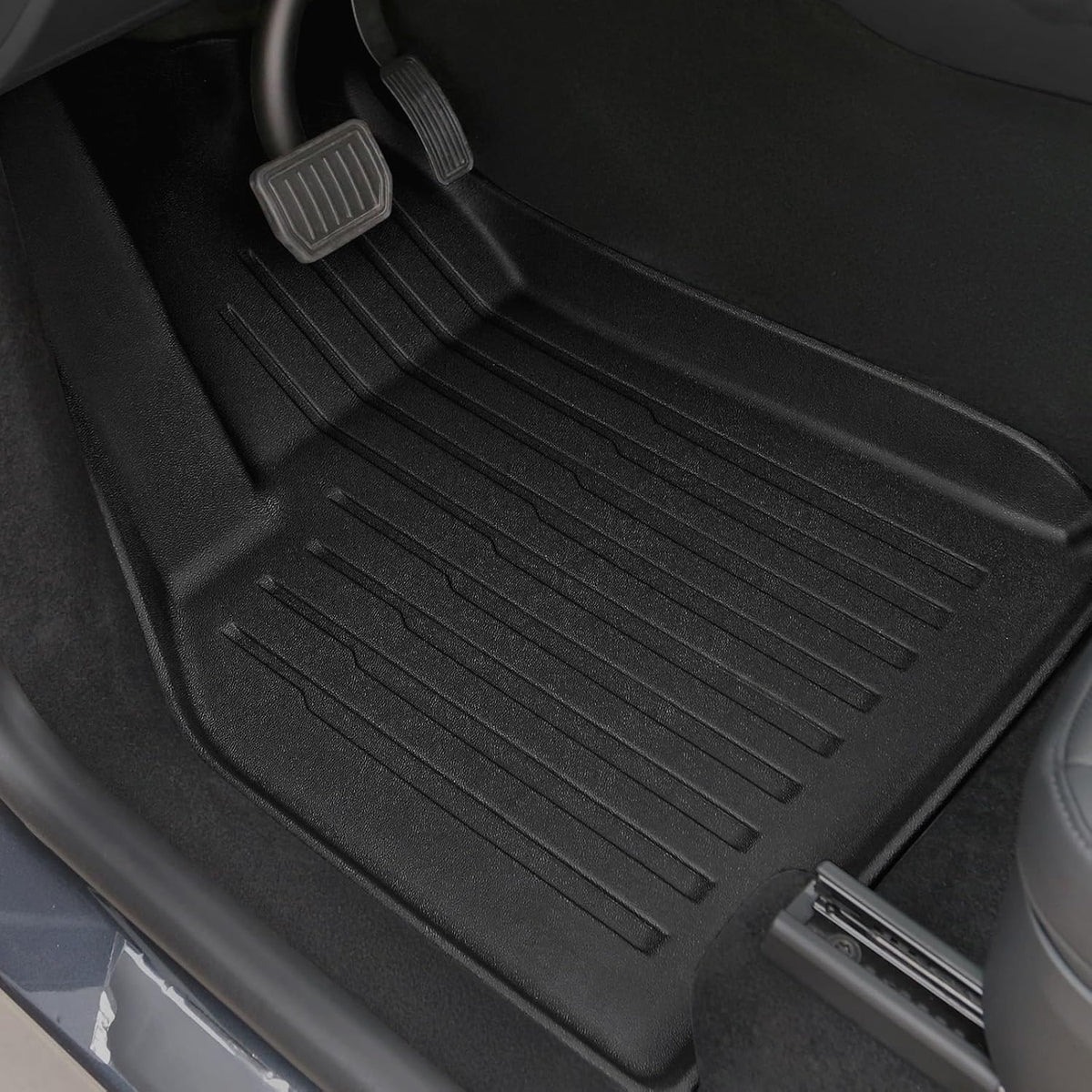 Floor Mats Set for 2025 2026 Tesla Model Y Juniper Accessories, Full Coverage All Weather Floor Mats Cargo Mat with Backrest Protectors