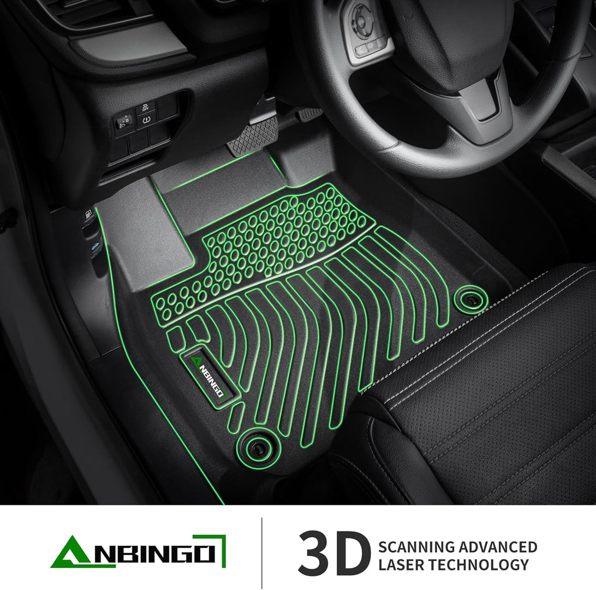 ANBINGO®-Floor Mats & Cargo Liner Custom for Toyota Corolla 2009-2013, All Weather Corolla Floor Mats Protection TPE Heavy Duty Non-Slip Automotive Corolla Car Mats Fits Full Set Accessories, Black