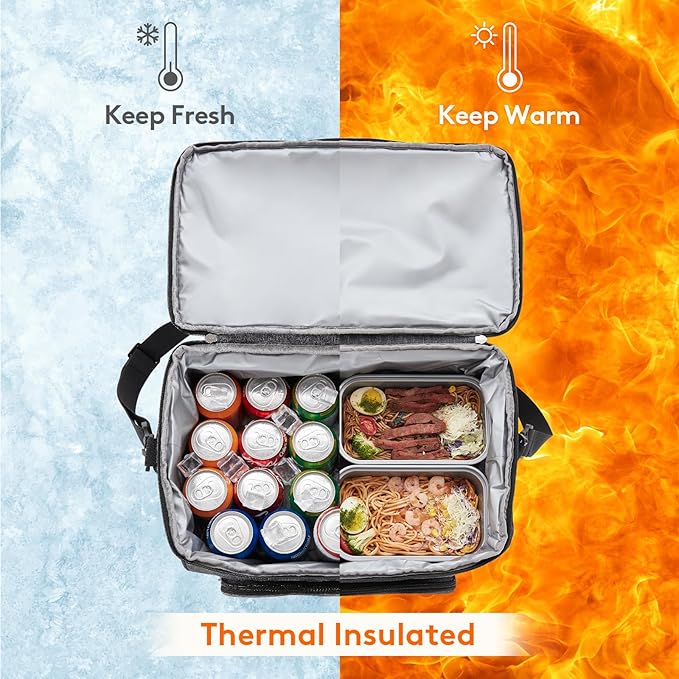 Lifewit Insulated Cooler Bag, 32/48 Can Large Leakproof Beach Cooler, Lightweight Portable Double Layer Soft-Sided Travel Ice Chest for Camping, Kayaking, Road Trips, Grocery Shopping