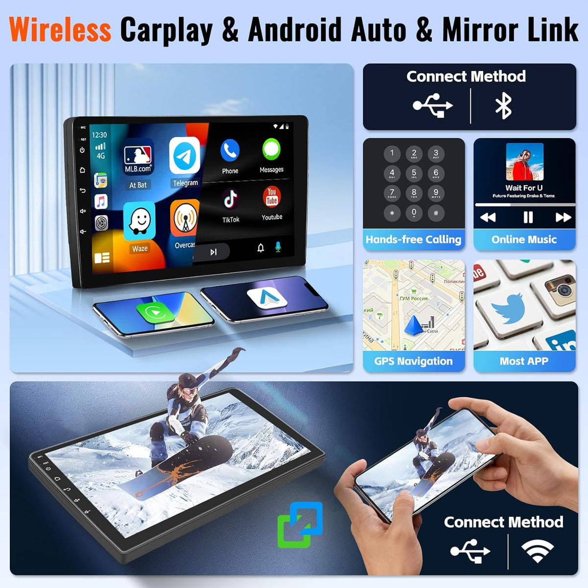 [2+64GB] Android 15 Car Stereo for Hyundai Accent 2010-2016 with Wireless CarPlay Android Auto, 9 Inch Touch Screen Car Radio for Accent with GPS WiFi, Bluetooth FM/RDS EQ 26UI AHD Rear Camera