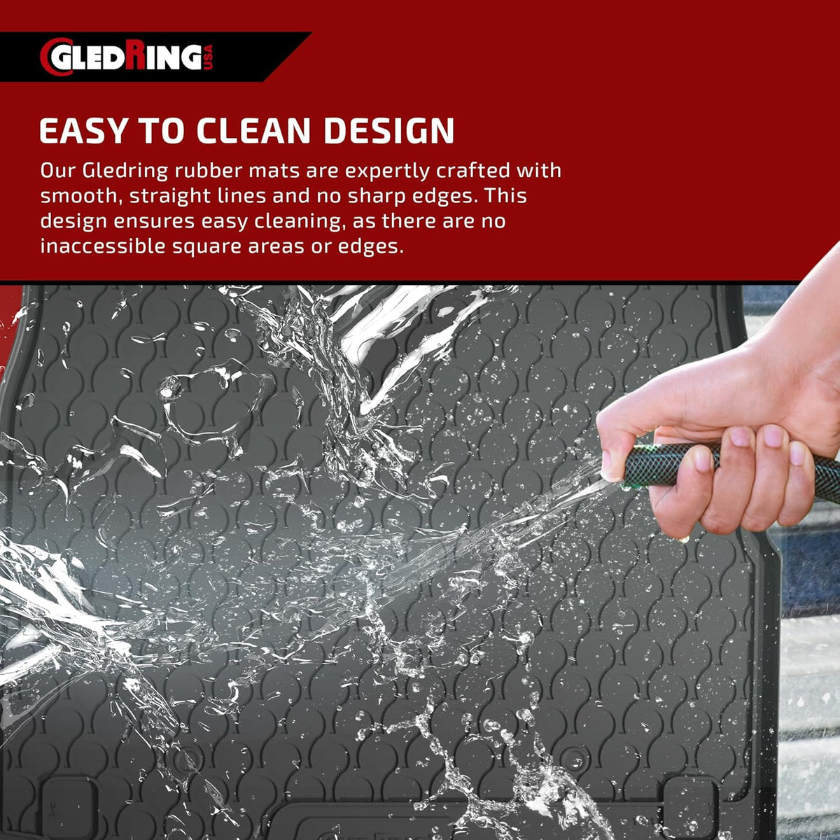 Gledring USA Custom Fit All-Weather Rubber Floor mats Compatible with Land Rover LR4 2009-2016, No Trimming Required, Tailored Custom Fit, Protects from Rain, Mud and Snow