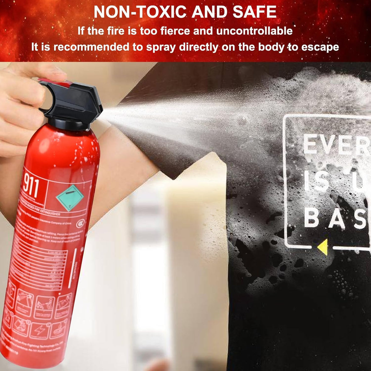 2 Pack Fire Extinguisher for Home with Wall Mount - 620ml Portable Fire Extinguisher for Car Vehicle Boat House Kitchen, Water-Based Fire Extinguisher for A, B, C, K Fire