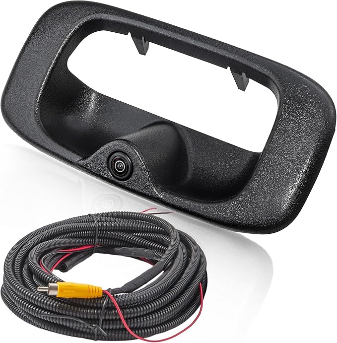 EWAY Tailgate Handle Backup Camera for 1999-2006 Chevy Silverado GMC Sierra 1500 2500 3500 HD Classic Tailgate Reversing Rear View Back Up Camera RCA Plug, Replaces# 15228539, GM1915105, GM1916102