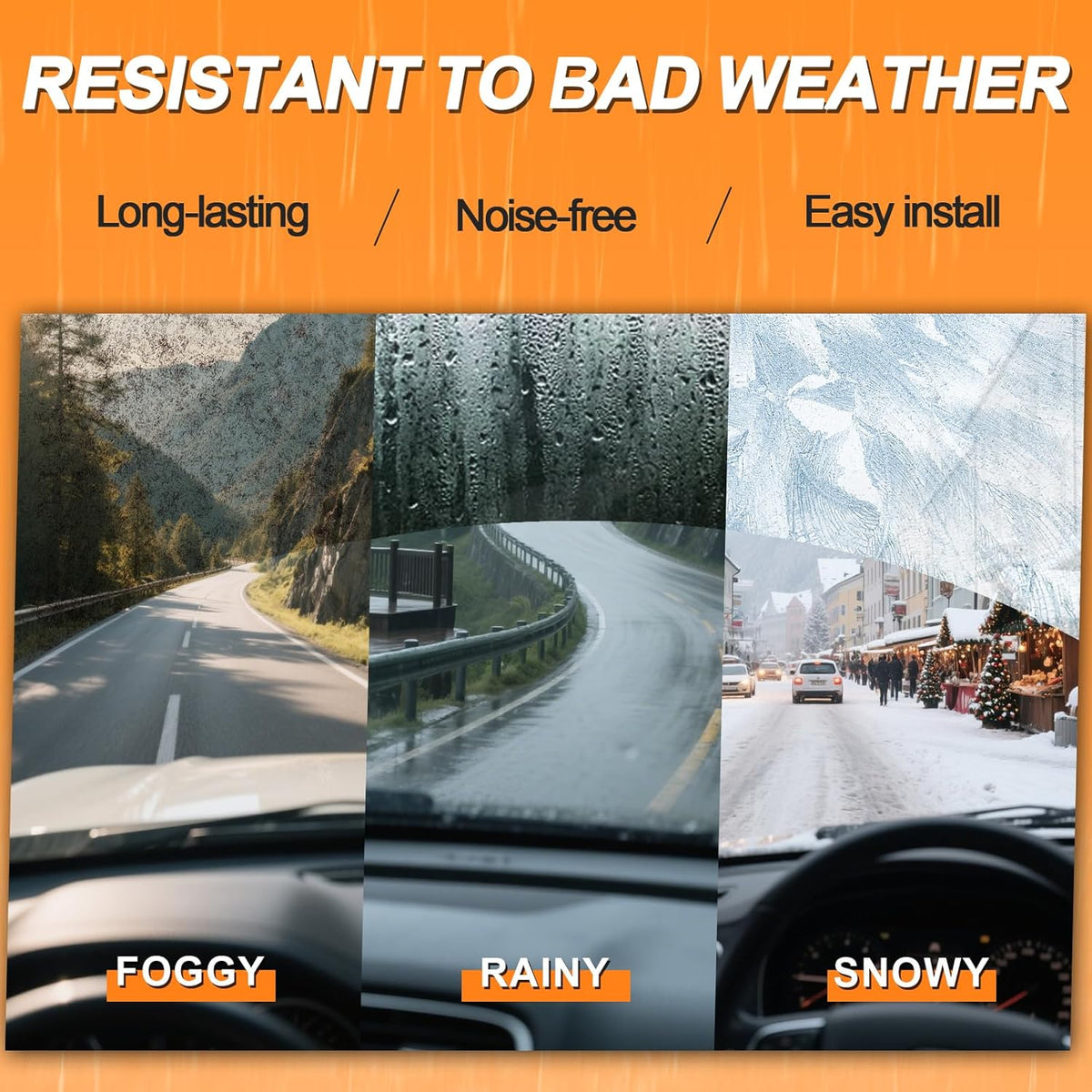 HULADAED® 26''+14''+12'' Windshield Wipers Replacement forNissan Rogue 2008-2013 Nissan Rogue Select 2014-2015,Silicone Front Rear Wiper blades for MY Car-All Weather & Quiet(3 PACK)