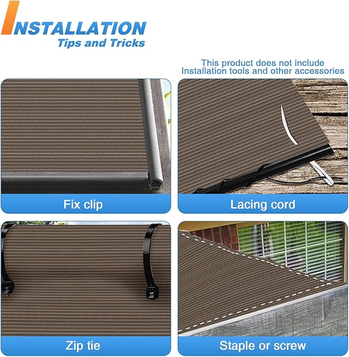 TANG Sun Shade Fabric Roll 8'x18' Shade Cloth for Garden Brown HDPE Mesh Shading Pergola Cover Replacement Canopy, 95% Blockage Sunshades for Outdoor Patio Backyard Plant