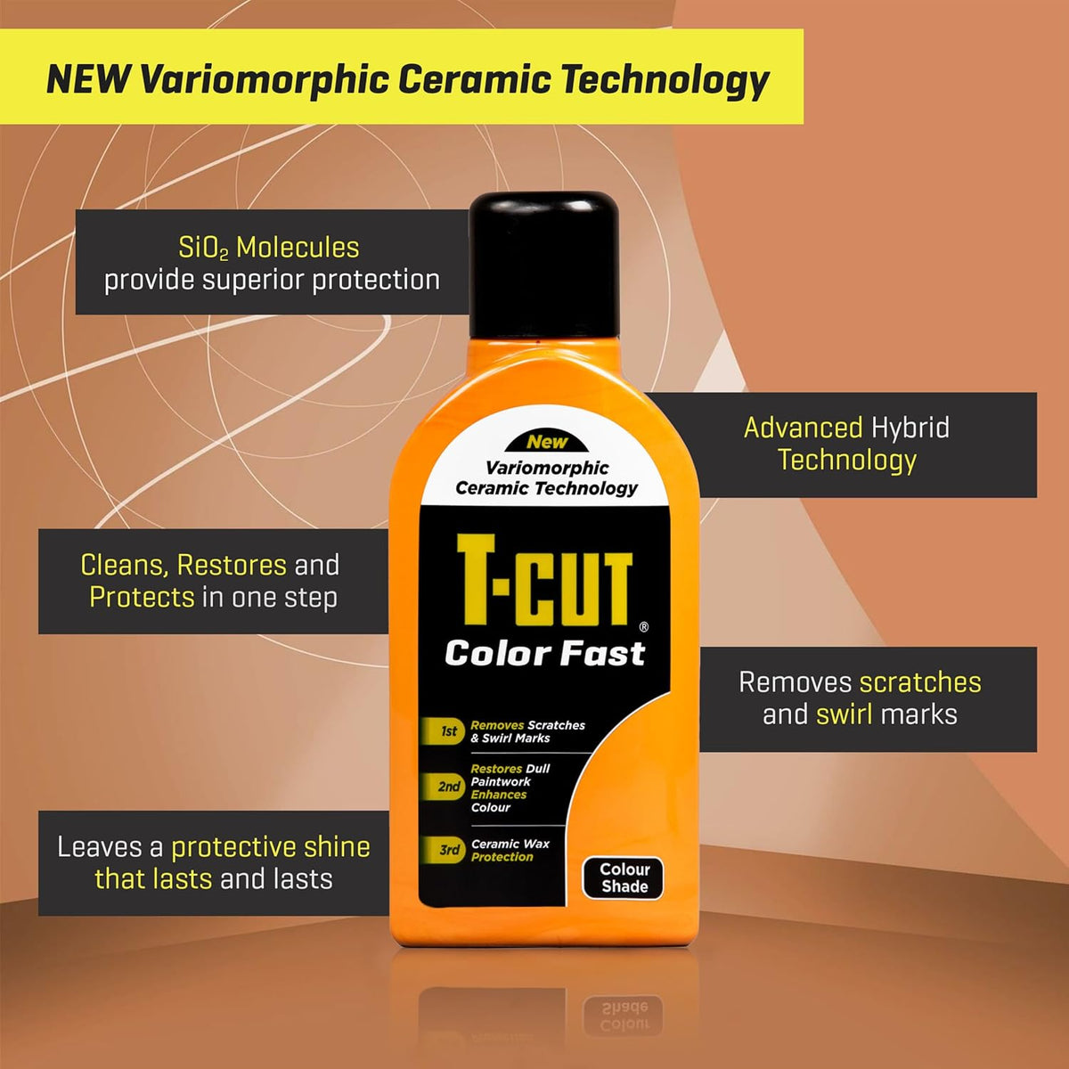 T-Cut Orange Scratch Remover Color Fast Paintwork Restorer Car Polish, 13 Colors Available, 17 Fl Oz