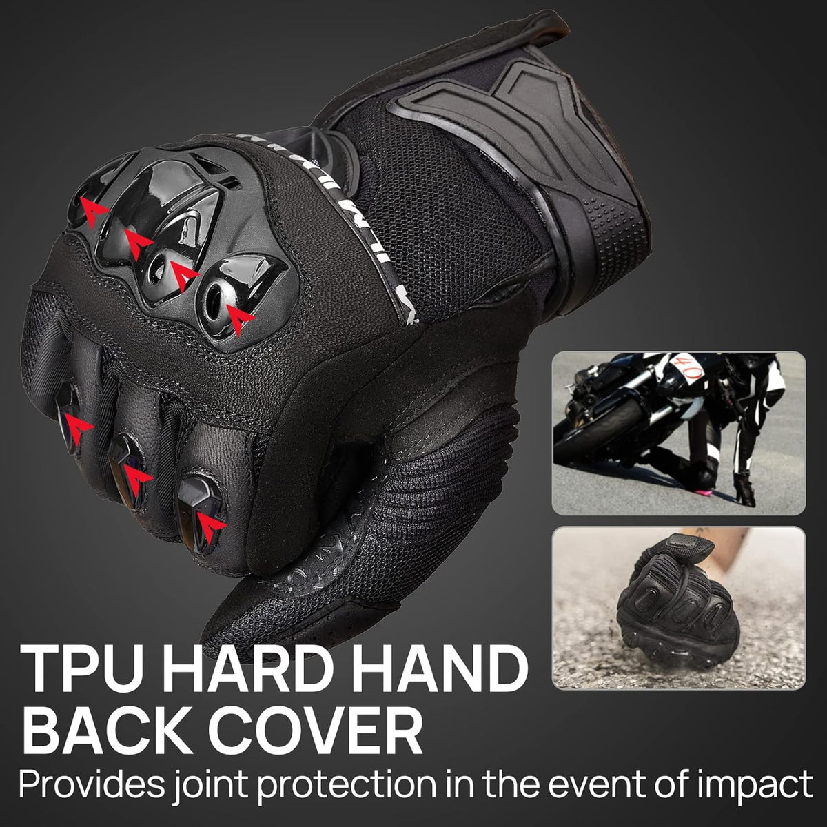 ILM Motorcycle Gloves for Men and Women Touchscreen Riding Gloves Motorbike Motocross Dirt Bike ATV Model-WD01