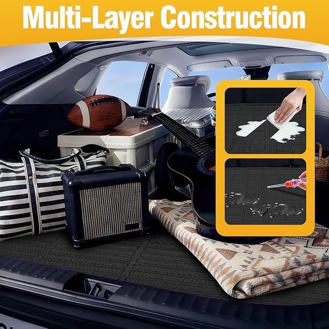 Trunk Liner Cargo Liners for Ford Edge 2015-2025 Rear Trunk Floor Mats 3D Boot Tray All-Weather TPE Black