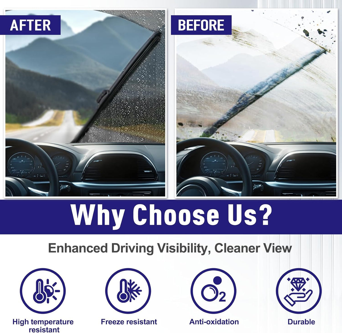 AJK Wiper Blades for Hyundai Santa Fe 2024 2025, 2 Piece All Weather OEM Quality Automotive Replacement Windshield Wiper Blades for My Car