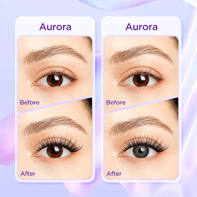 Lash Extension Kit DIY Lash Clusters Kit Eyelash Extensions Individual Lashes Extensions with (Bond,Seal,Tweezers,Remover,168Pcs,Aurora,8-16mm)