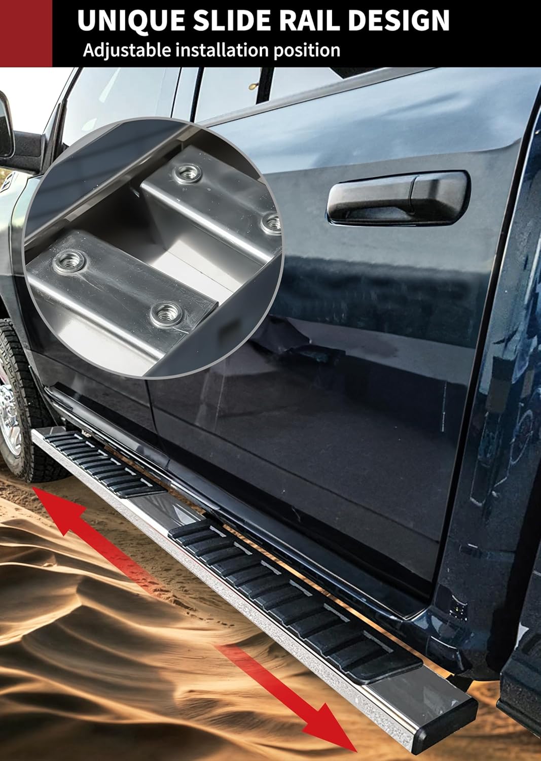 YITAMOTOR 6 inches Running Boards Compatible with 2007-2018 Silverado/GMC Sierra 1500 & 2500HD 3500HD Crew Cab, 2019 Silverado/Sierra 2500HD 3500HD Side Step Nerf Bar (Gas Engine ONLY)