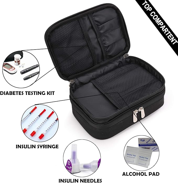 Apollo Walker Insulin Cooler Travel Case Diabetic Medication Cooler with Ice Packs and Insulation Liner TSA Approved