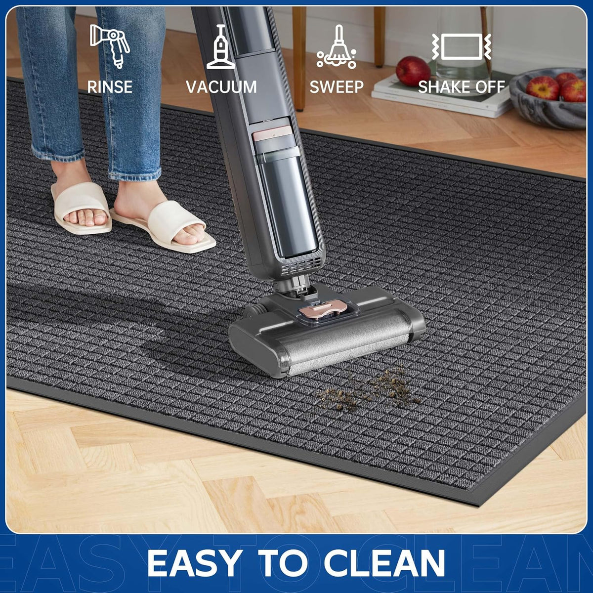 Durable Front Door Mat, 48" x 36" Heavy Duty Indoor Outdoor Doormat for Entryway, Non-Slip Rubber Backing, Stain and Fade Resistant Commercial Floor Mat for Home Office Entry