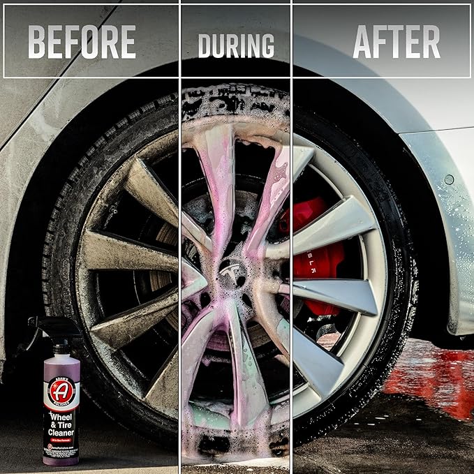 Adam's Polishes Wheel & Tire Cleaner 16oz - Professional All in One Car Wash Wheel Well Cleaning Spray for Car Detailing | Safe On Most Rim Finishes