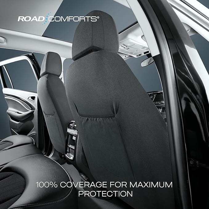 Road Comforts Baja Blanket Seat Covers Gray Diamond Bucket Seat Covers Low Back - Jacquard Fabric, Airbag Compatible, Universal Fit for Cars, Trucks, SUVs, and Vans