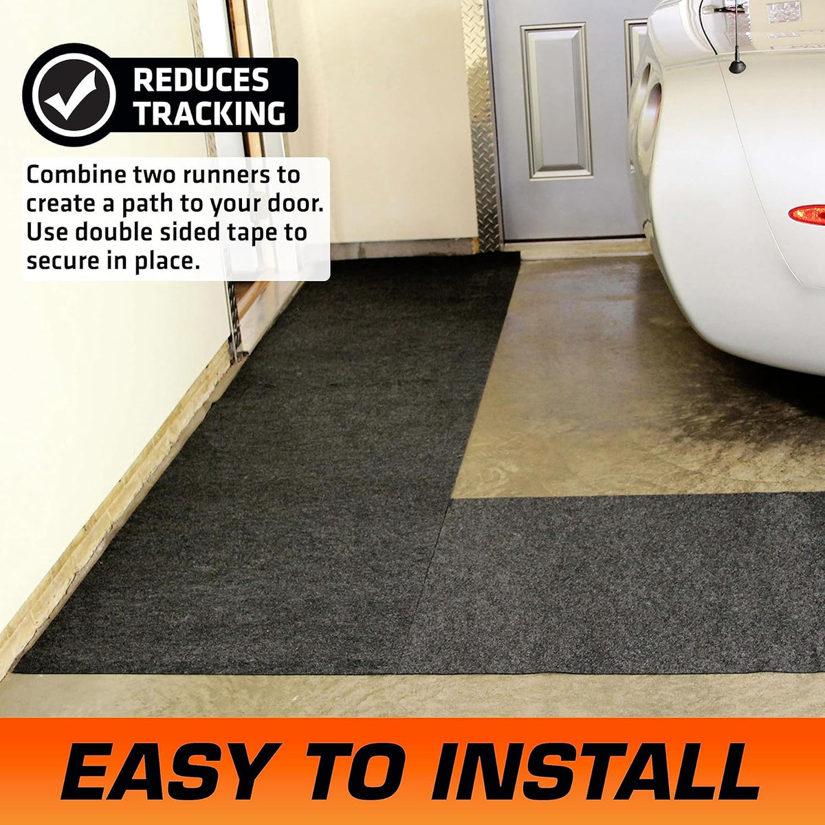 Armor All Garage Floor Runner Mat, (216" x 30"), Protects Surfaces, Transforms Garage, Absorbent, Waterproof, Durable, Trimmable (USA Made) (Charcoal)