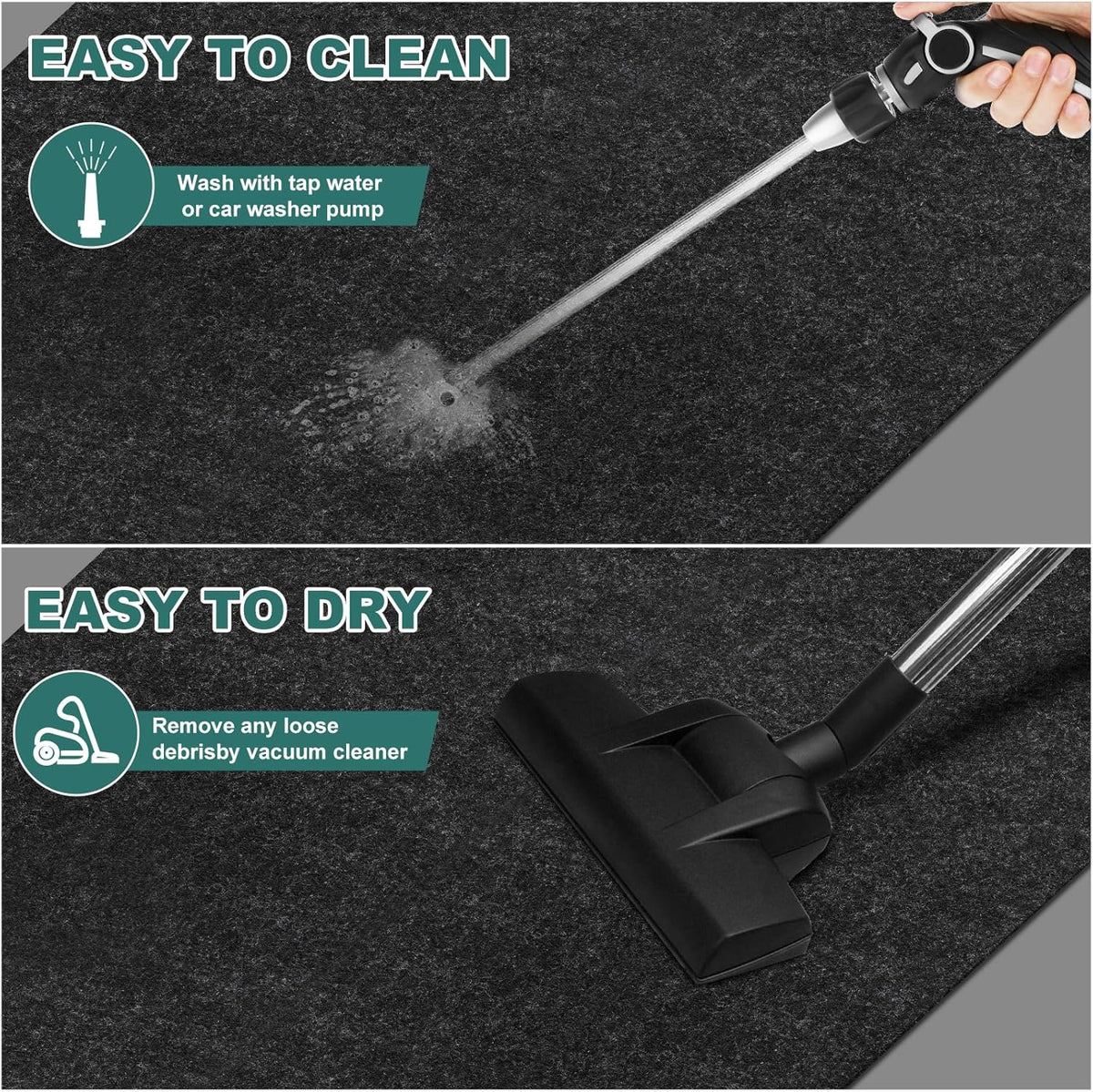 36" x 60" Oil Drip Mat for Garage Driveway, Reusable Rubber Floor Oil Spill Leak Absorbent Pads for Motorcycle Car Oil Leak Stain Resistant(2pcs)