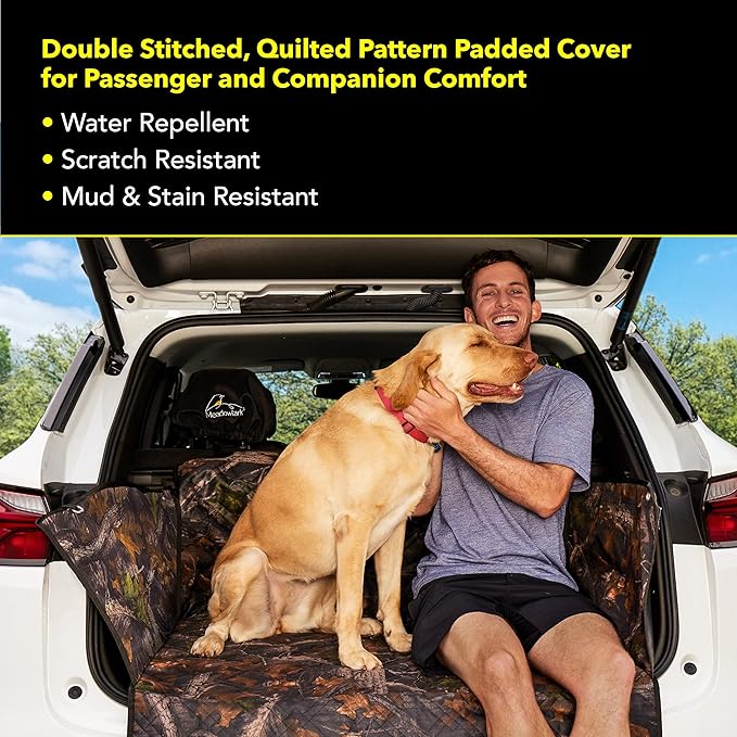 Meadowlark Premium SUV Cargo Liner for Dogs, Waterproof Pet Cargo Cover with Bumper Flap Protector, Durable Non-Slip, Universal Fit for SUVs, Sedans & Vans (74"" L x 41"" W) Brown