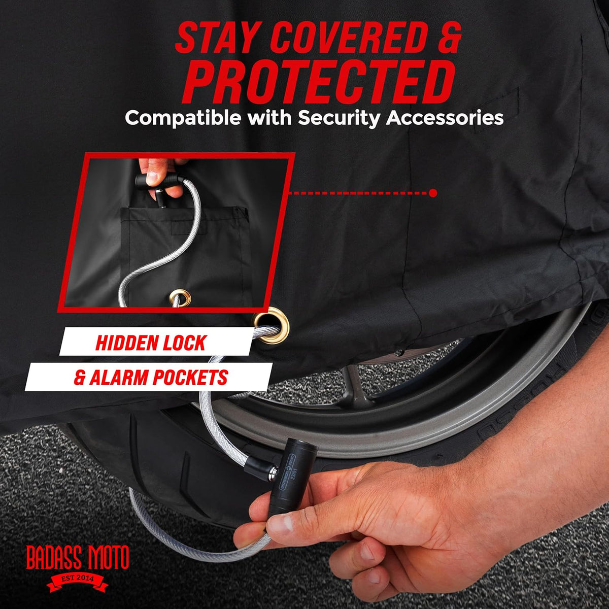 Badass Moto Ultimate Scooter Cover for Vespa Cover, Moped Cover Waterproof Outdoor Fits Honda Ruckus Scooter Cover Fits Honda Super Cub, Heavy Duty Motorcycle Cover Fits Yamaha Zuma 125 Cover