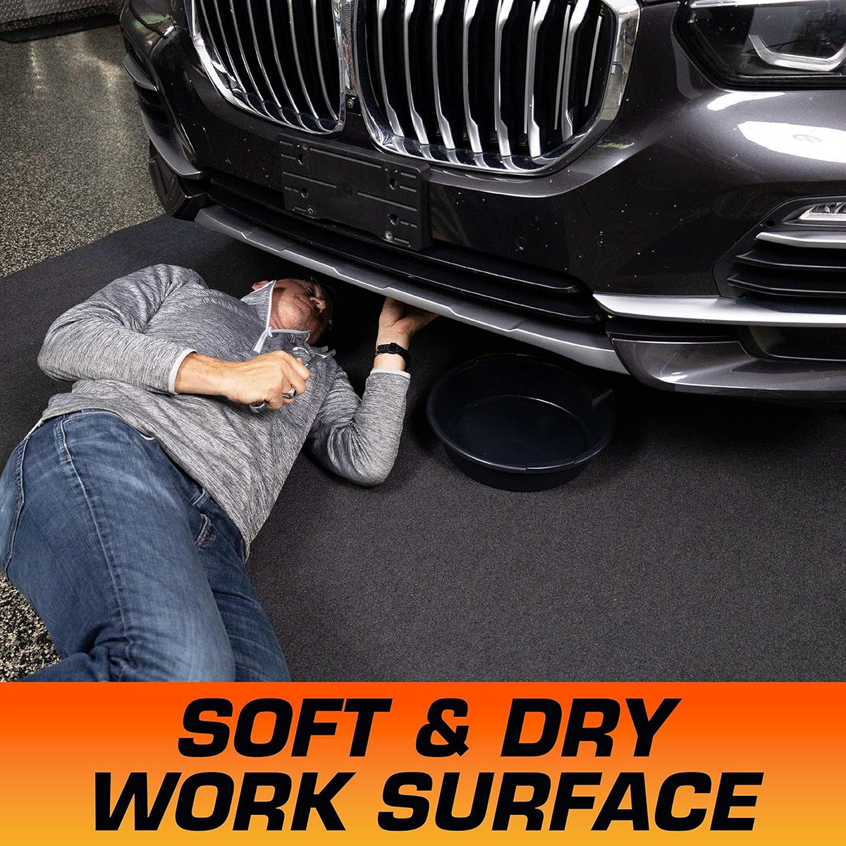 Armor All Premium Oil Spill Mat, Garage Floor Maintenance Mat (30" x 59"), Absorbent Oil Pad, Reusable, Washable, Durable, Waterproof Backing Contains Liquids, Protects Surface (USA Made)