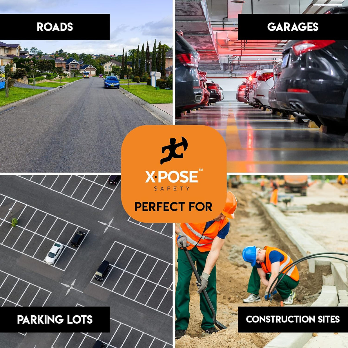Speed Bump Strip - 6 Ft Rubber Speed Humps with Modular Interlocking Design - Stop and Slow Cars - for Outdoor, Road, Ramp Ends, Driveway Curb Ramps by Xpose Safety