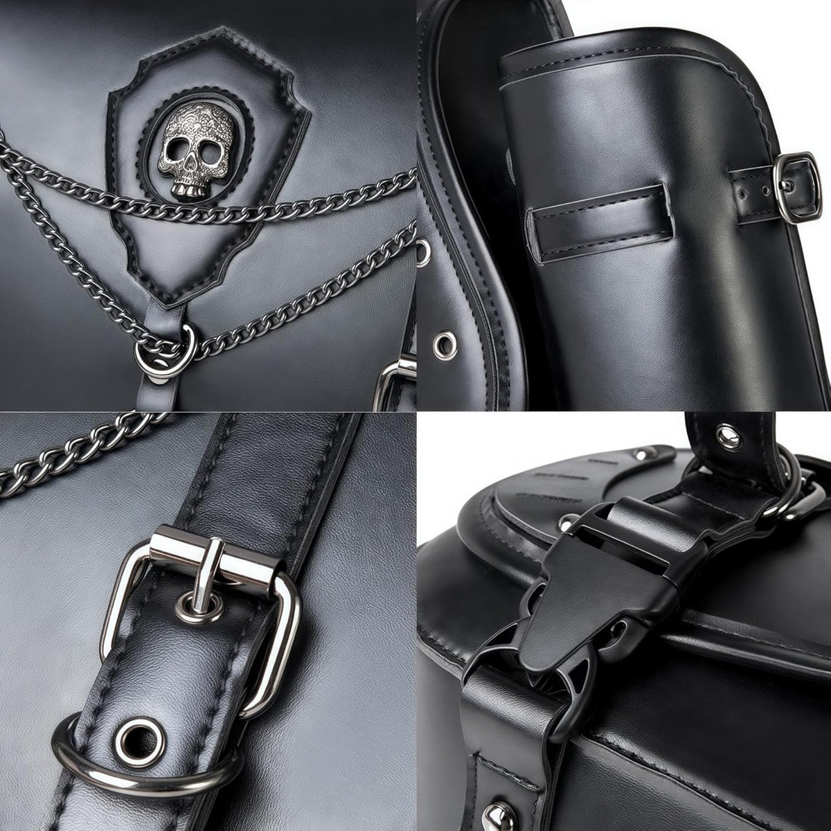 Motorcycle Saddlebags, 30L Leather Waterproof Side Saddle Bags with Cup Holder, Universal Powersports Saddlebags for Harley Davidson Sportster Dyna Softail Honda Shadow Rebel Yamaha Kawasaki Vulcan