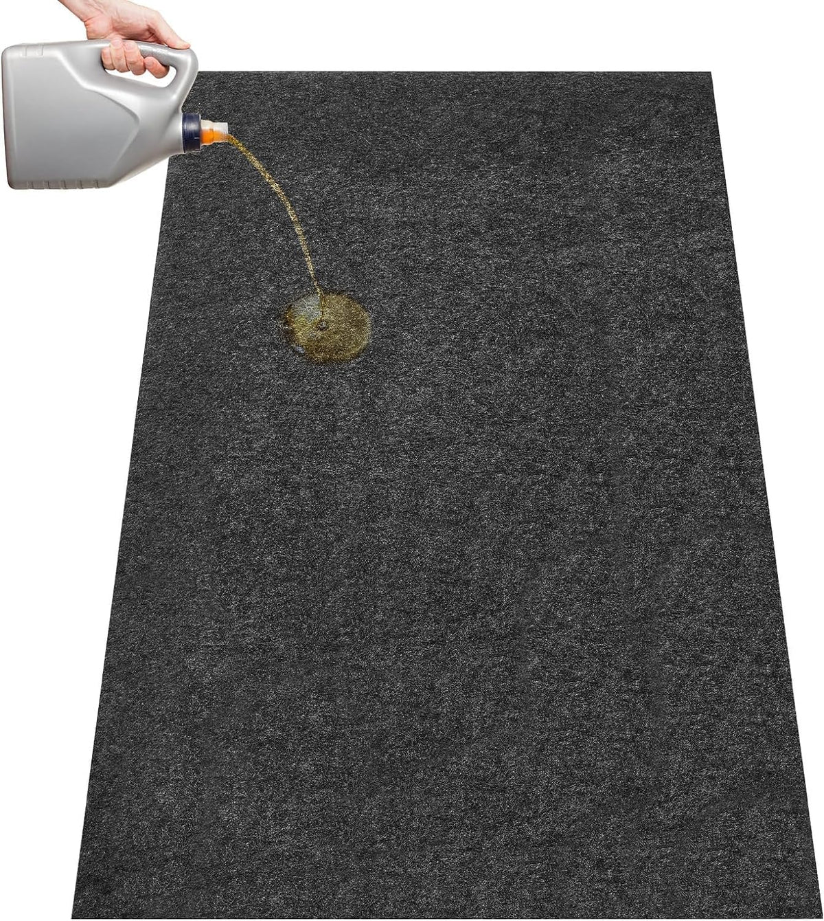 60 x 36 Inch Oil Spill Mat, Garage Floor Mat Under Car Driveway Mats Oil Leaks Absorbent Oil Pad, Reusable, Washable, Durable, Waterproof Backing, Protects Surfaces, Black