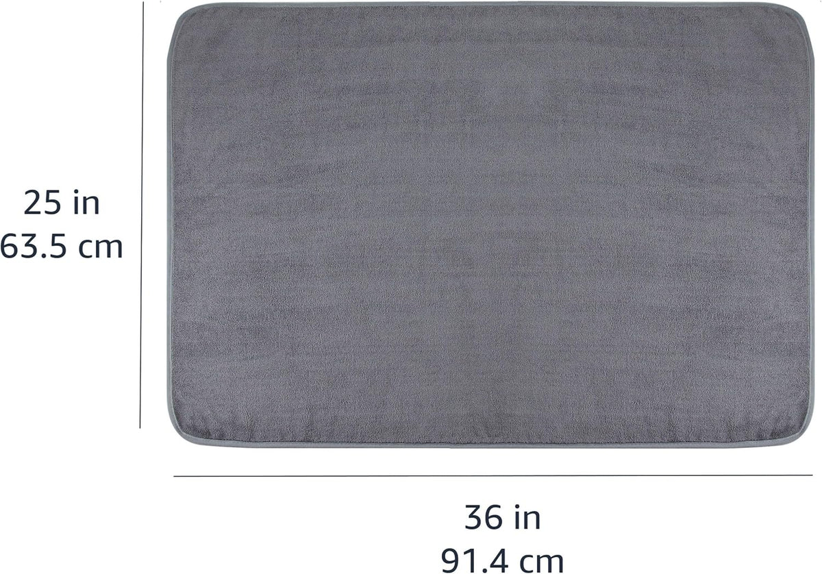 Amazon Basics Microfiber Car Drying Towel, 36"L x 25"W, Gray