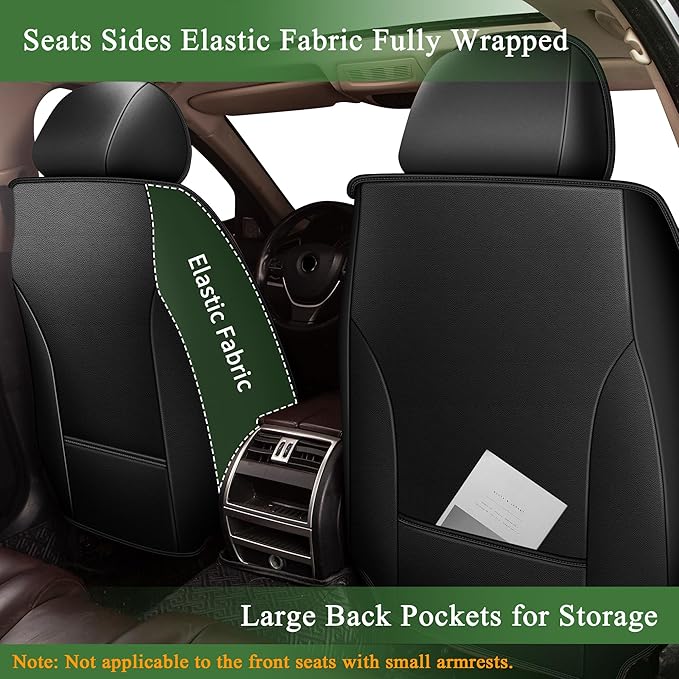 Bling Diamond Embroidered Seat Covers for Toyota 4runner 2003-2025 2026, Full Set 5 Seats, Sparkle Rhinestone Breathable Perforated Faux Leather Car Seat Covers for Women (Black)