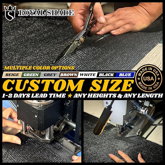 Royal Shade Custom Size 6' x 149' Brown Fence Privacy Screen Windscreen Cover Netting Mesh Fabric Cloth - Cable Zip Ties Included (We Make Custom Size)