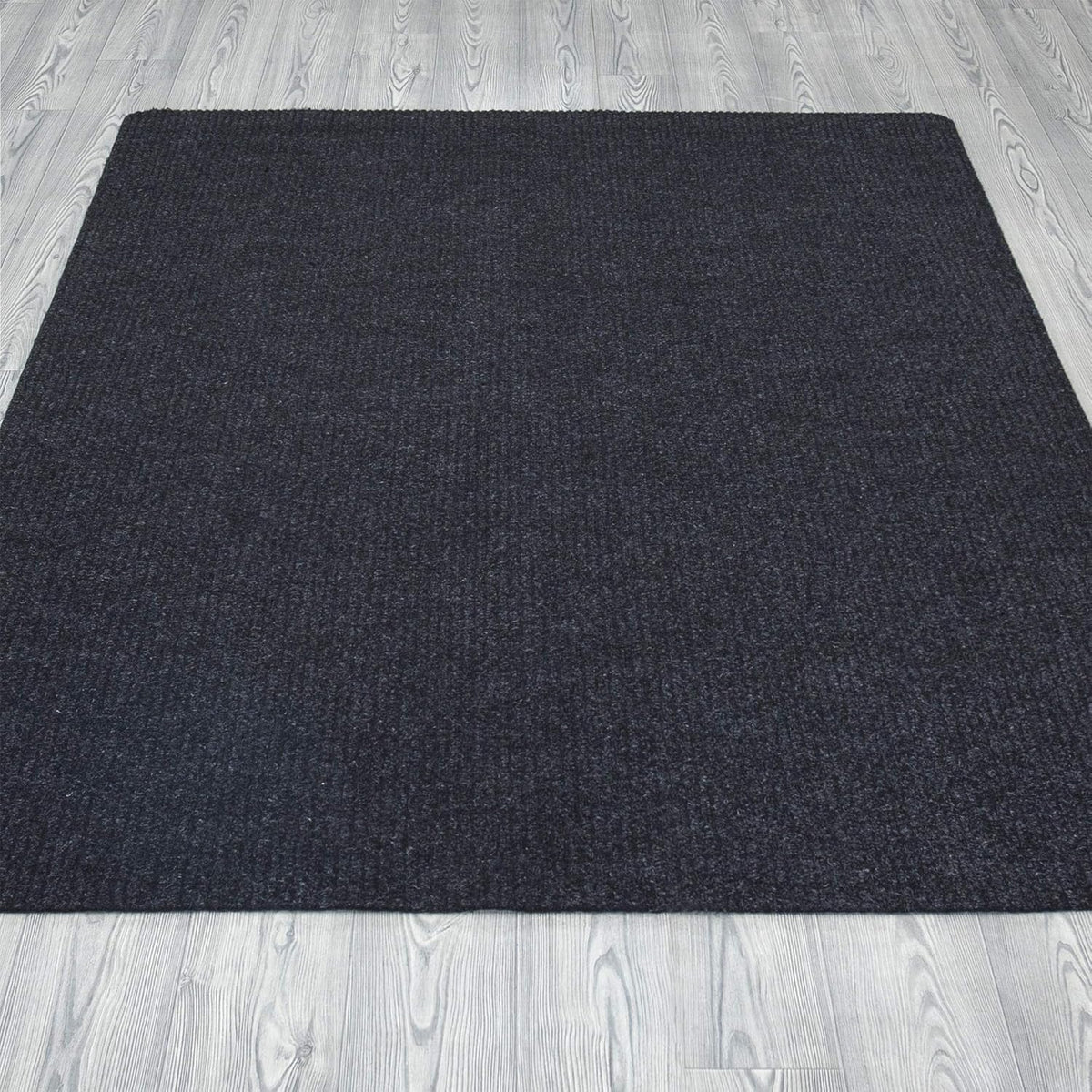 Ottomanson 5' x 6'6" Mud Mat Area Rug Scraper Carpet - Non-Slip, Dirt Trapping for Indoor & Outdoor Use - Ideal for Entryway, Garage, Kitchen, Patio & High-Traffic Areas, Black