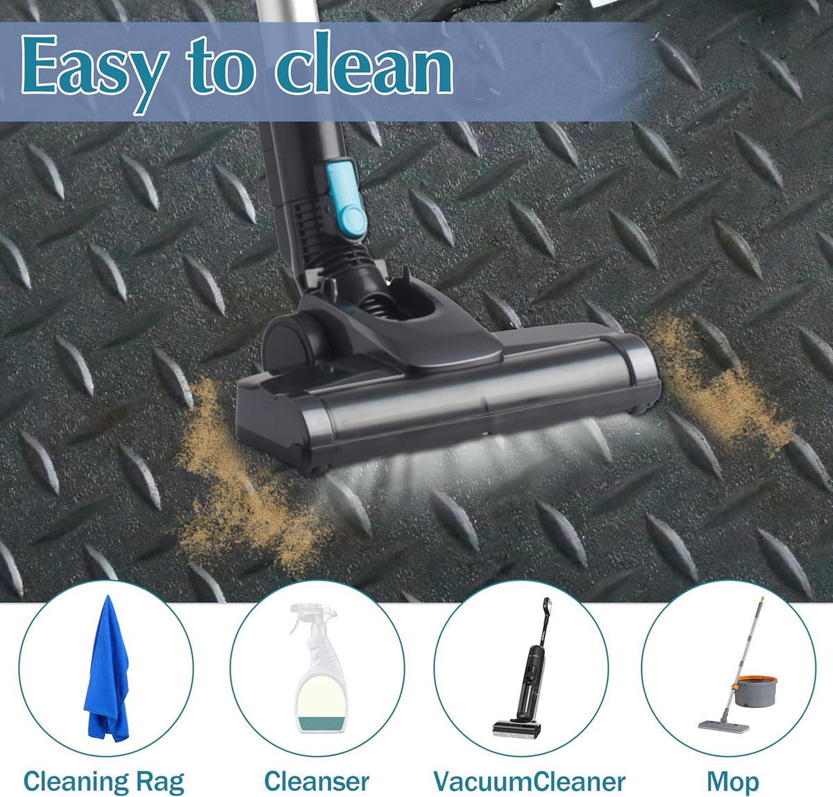 7.5 x 17 FT Garage Floor Mat,2.5 mm Thickness Diamond PVC Garage Flooring Roll, Anti-Slip Shop Floor & Parking mats for Workshop,Gym,Golf Cart Parking or Trailers